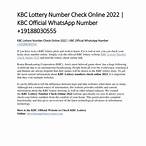 kbc lottery winner online check
